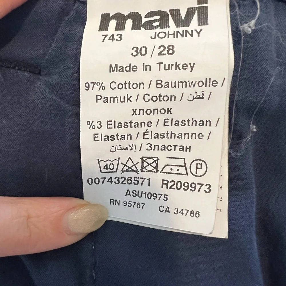 Mavi Navy Blue Chinos Size 30/28